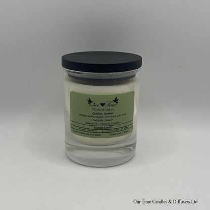 Medium Wax Filled Candle with Black Lid