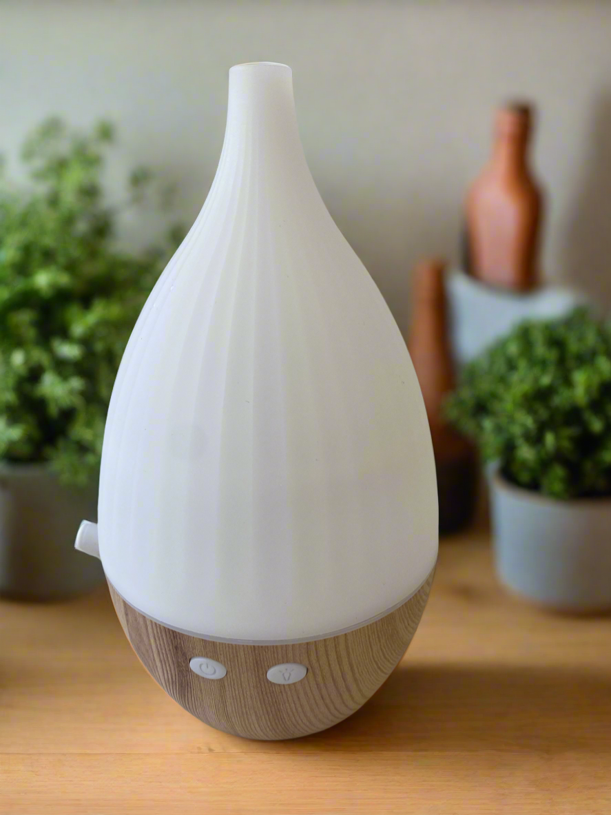 Aroma Diffuser White with Wood Effect Tall