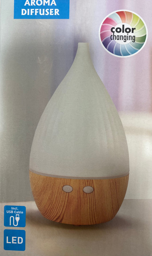 Aroma Diffuser White with Wood Effect Tall