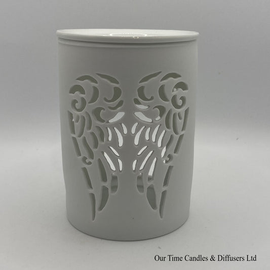 Angel Wing Cut Out Oil/Wax Burner - White
