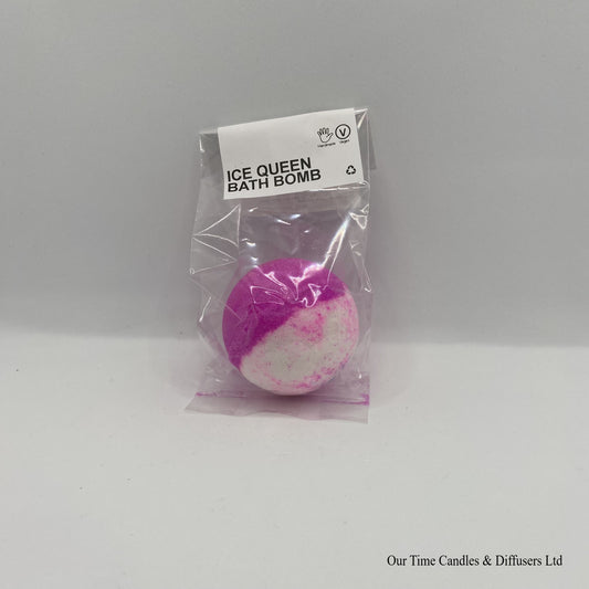 Ice Queen scented pink and white Bath Bomb