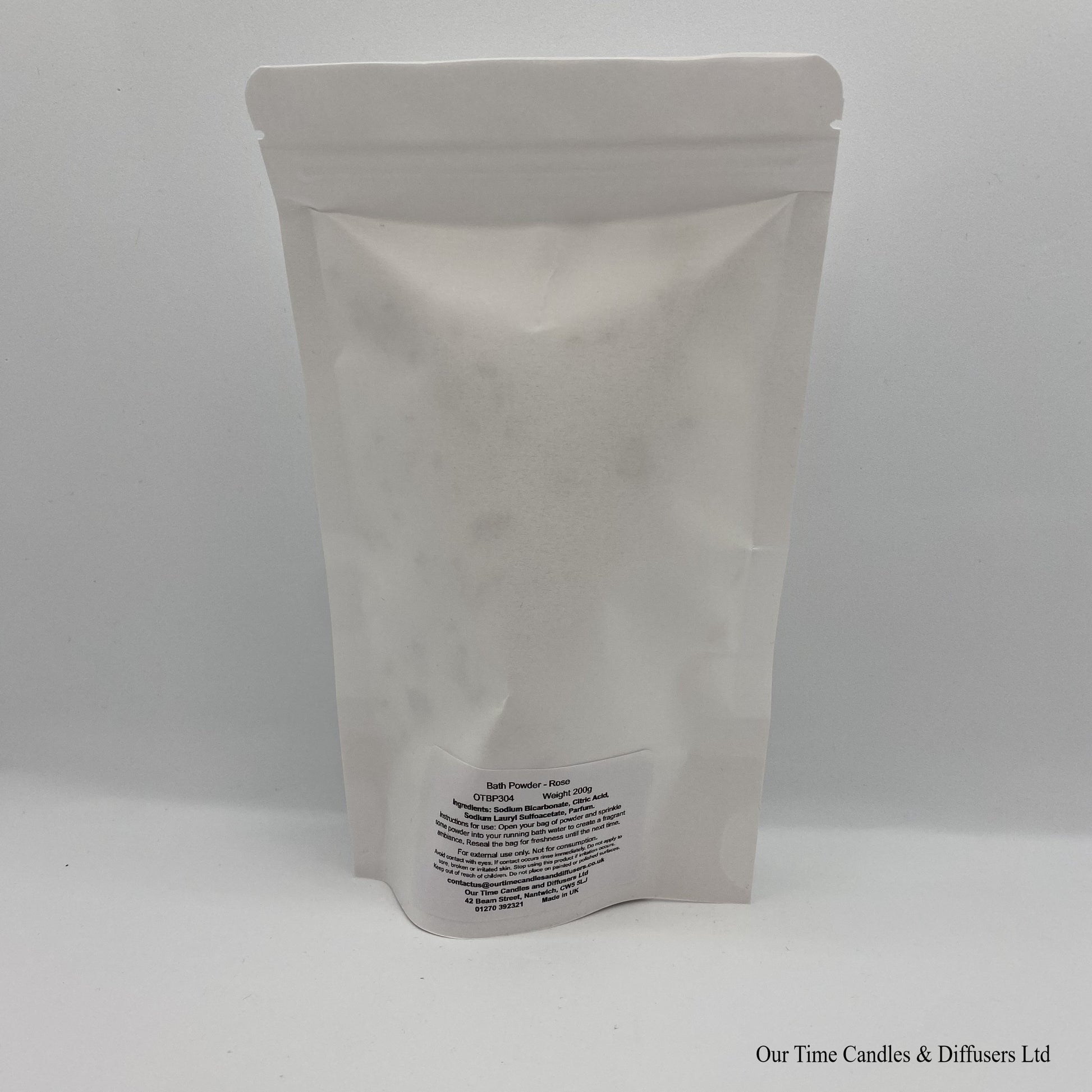 Fizzy Bath Powder in a white resealable bag