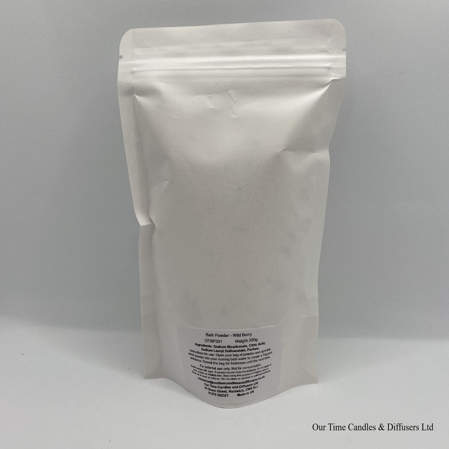 Fizzy Bath Powder in a white resealable bag