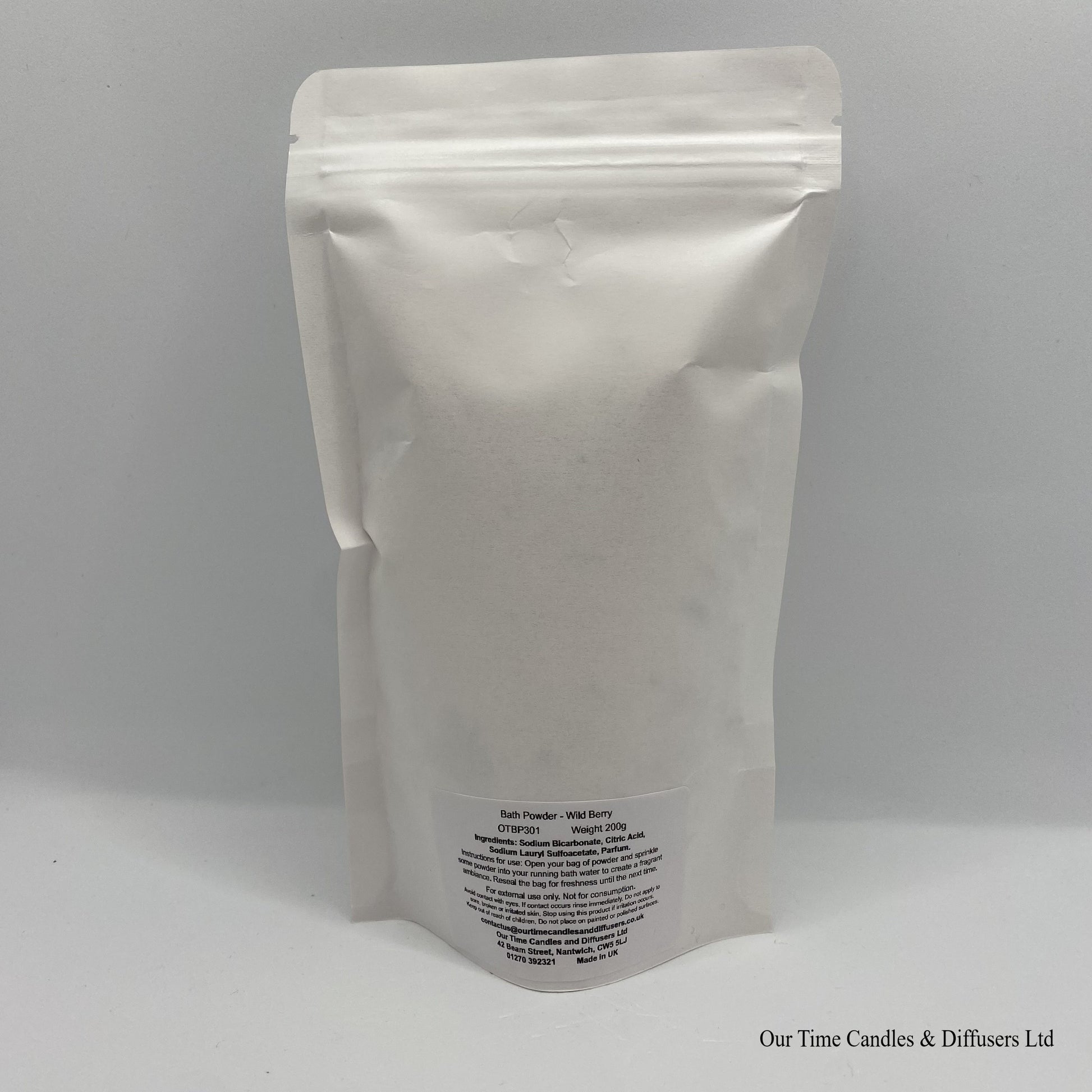 Fizzy Bath Powder in a white resealable bag