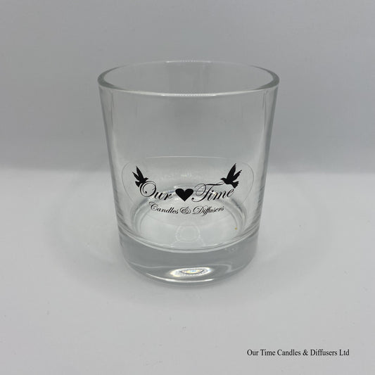 Clear 30cl candle glass.