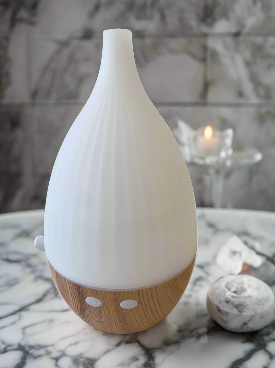 Aroma Diffuser White with Wood Effect Tall