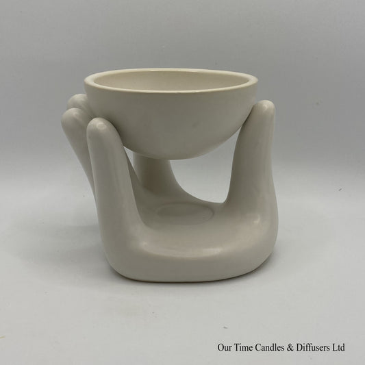Ceramic Hand Oil/Wax Burner - White