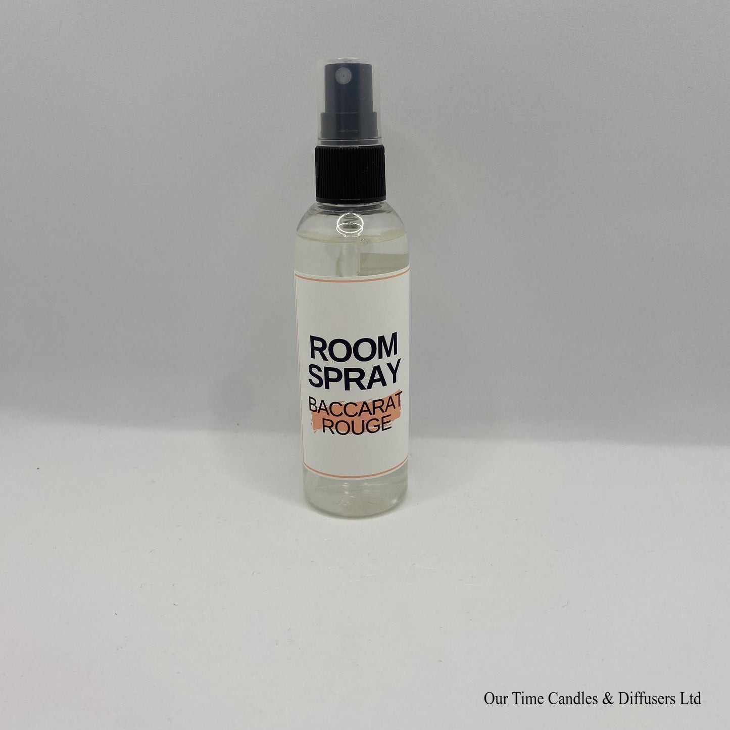 Room Spray clear bottle with a black spray pump