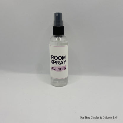 room spray clear bottle with a black spray pump