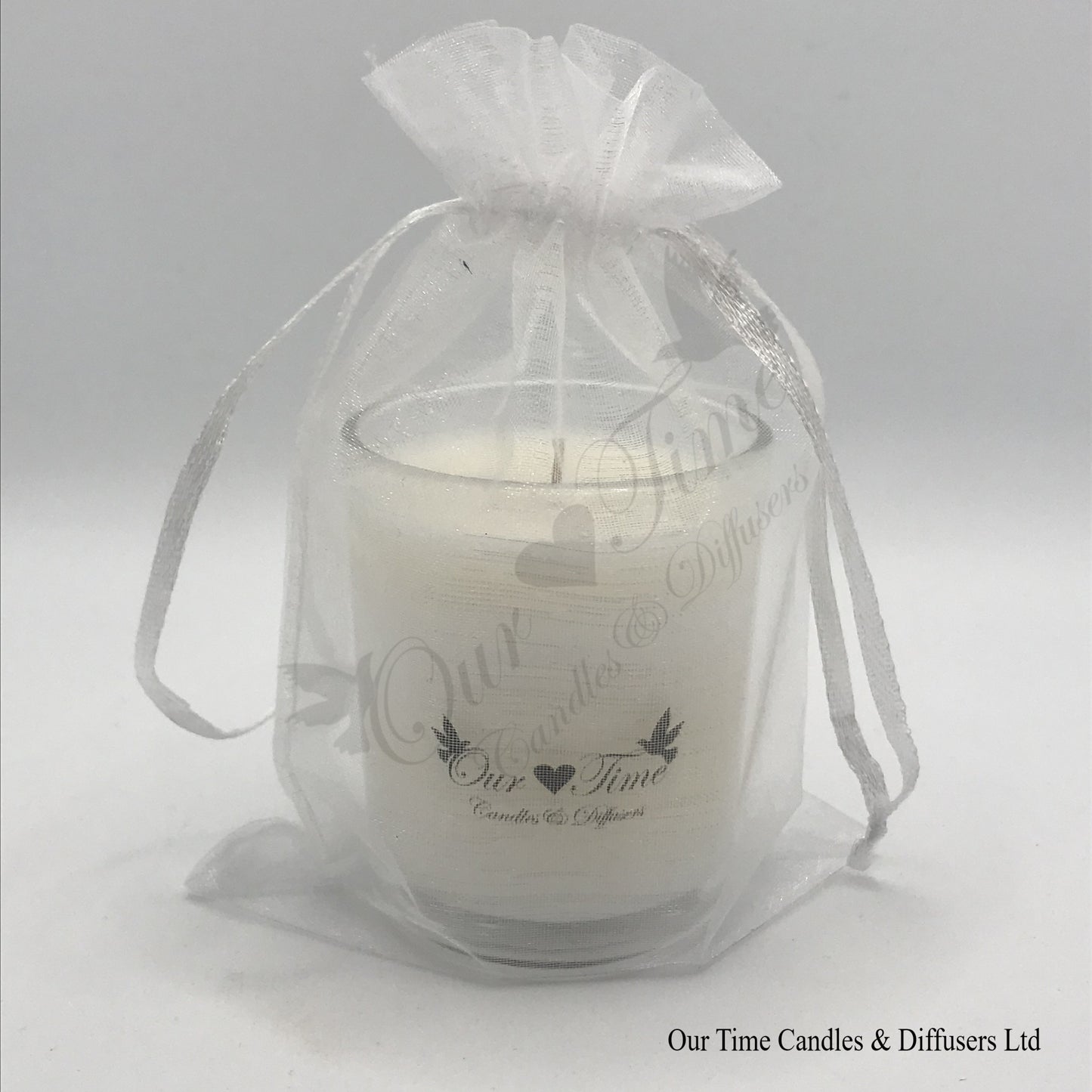 Wedding Favour Candle in organza bag from Our Time Candles and Diffusers