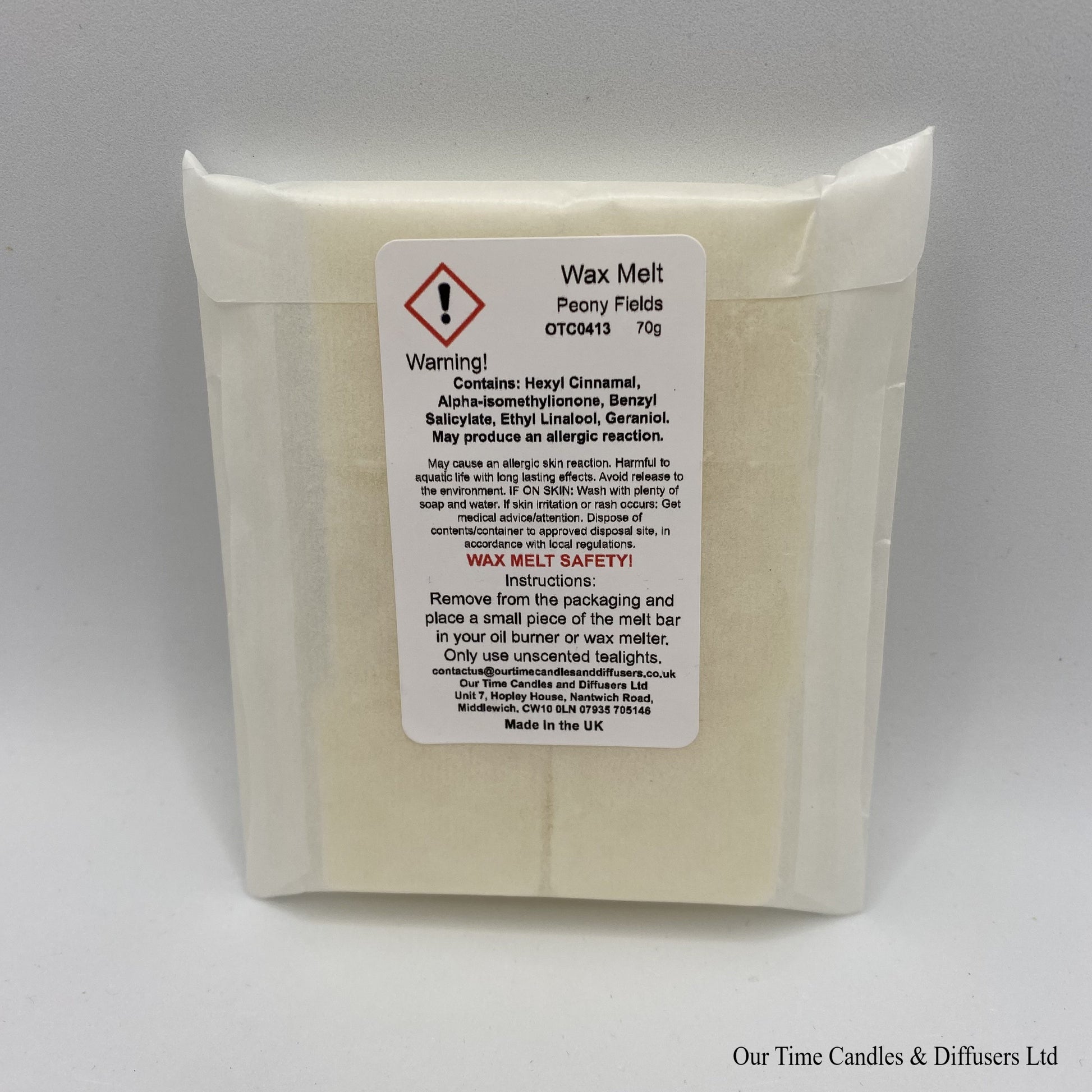 Scented Soy Wax Melt Cubes in a biodegradable bag. Vegan and cruelty free