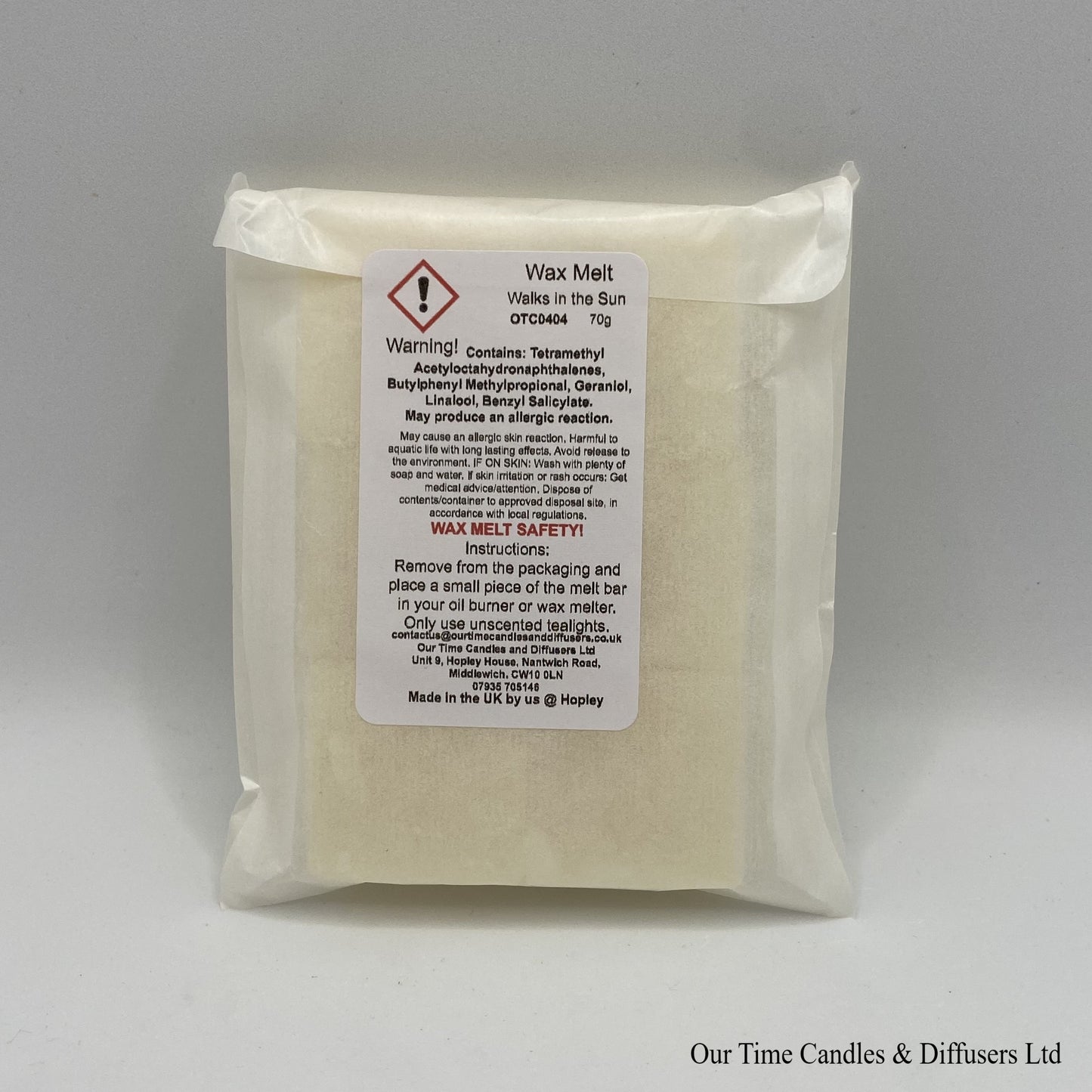 Scented Soy Wax Melt Cubes in a biodegradable bag. Vegan and cruelty free